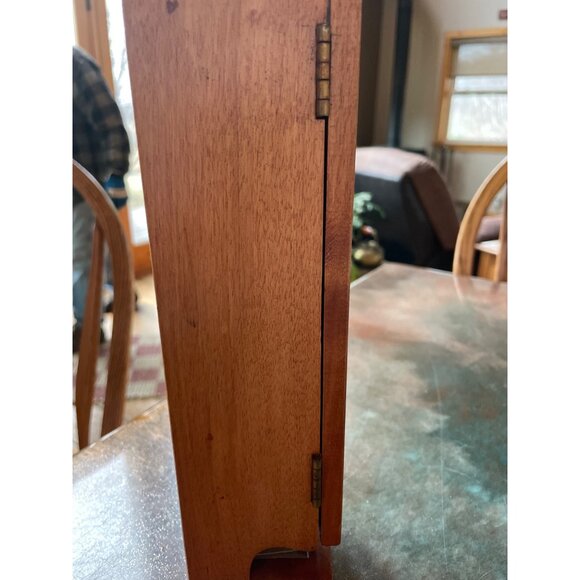 Vintage Handmade Wooden Match Book Holder Tulip Decor Cabinet - Picture 5 of 7